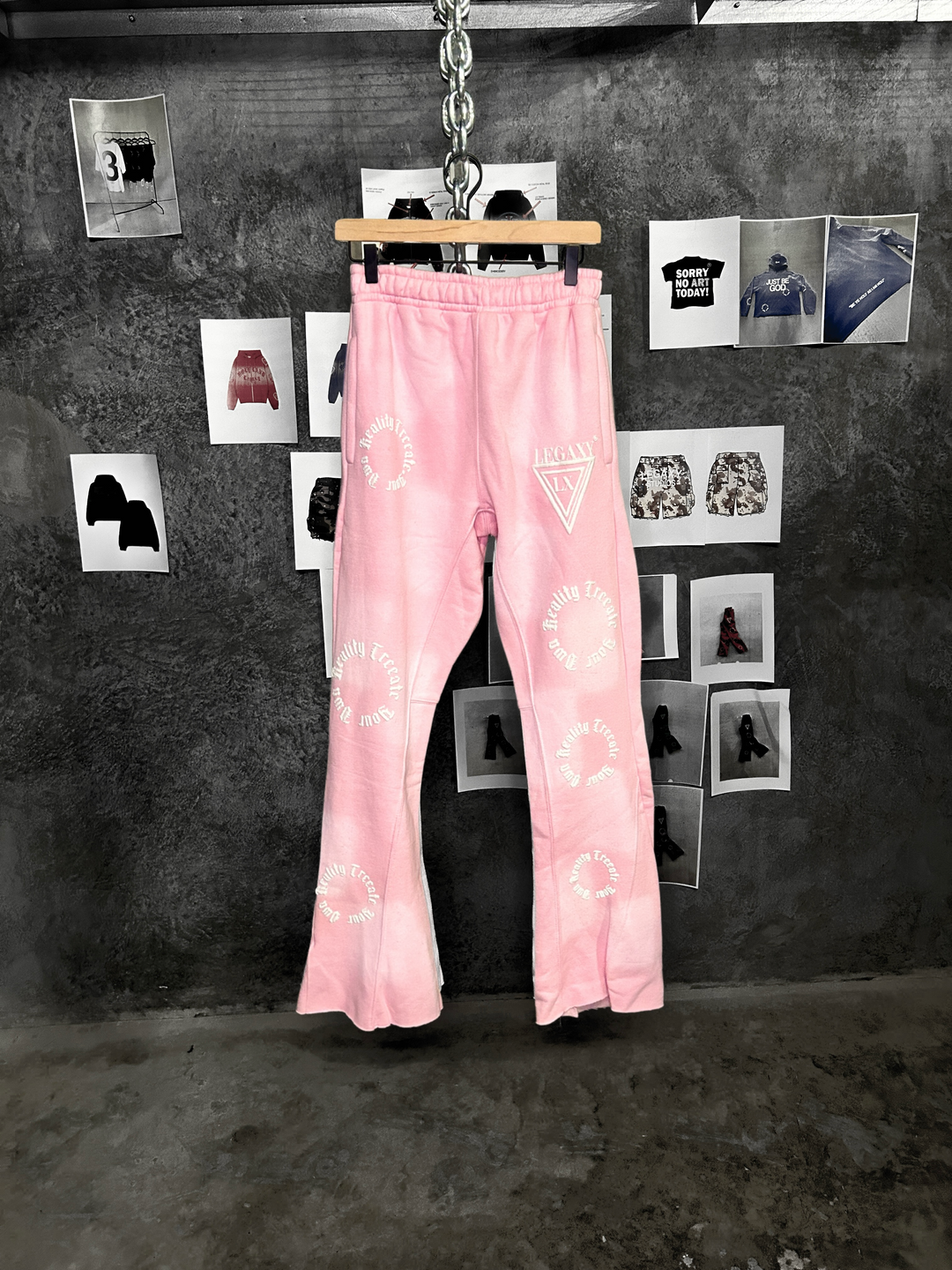 LGXY Flared Sweat Pants (Pastel Pink)